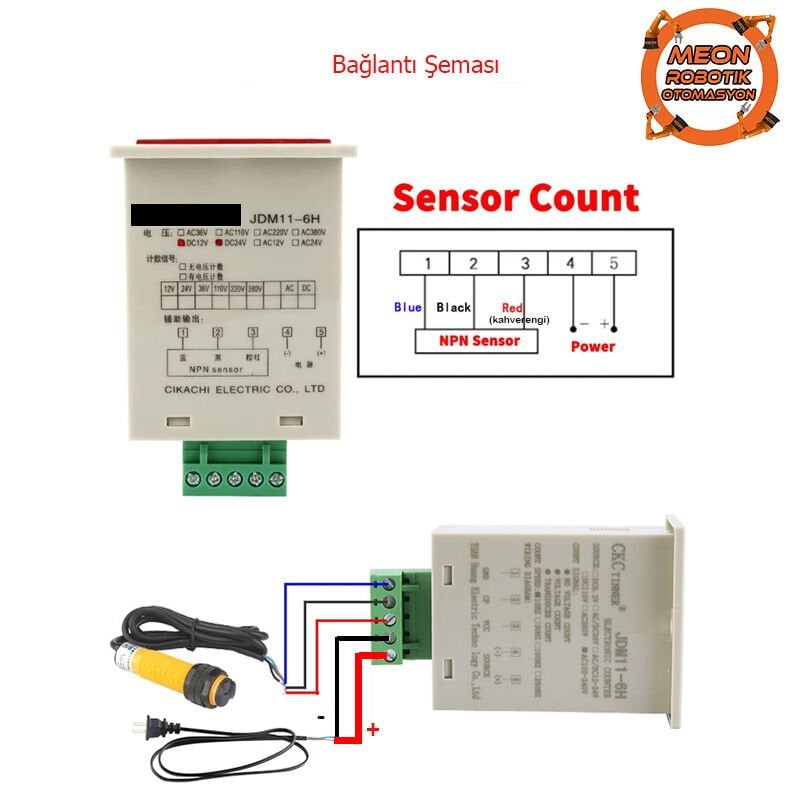 Dijital Ac/Dc 12-24V Fotoelektrik Parça Adet Sayıcı-Sayaç