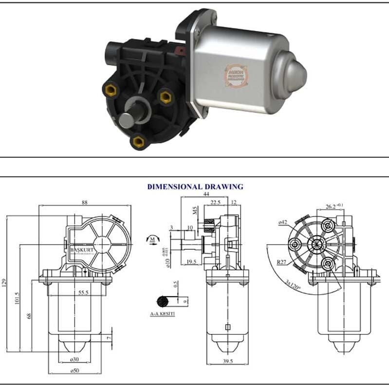 24Vdc 60 Rpm Başkurt Dc Motor-Mini 50051333