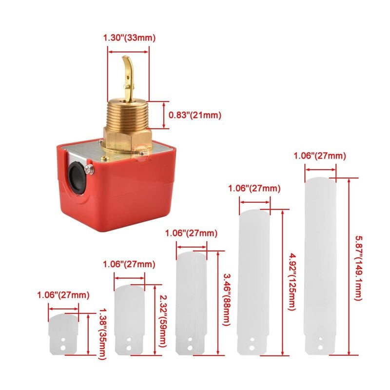 HFS-25 Kürek Tipi Sıvı Akış Kontrol Şalteri-Paddle Flow Switch Pirinç Gövde 15A 250VAC