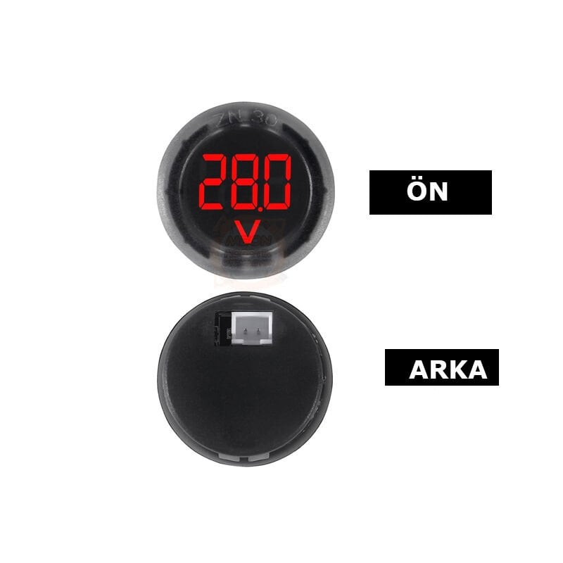 DC 4-100V Led Dijital Kırmızı Ekran Dairesel Voltmetre