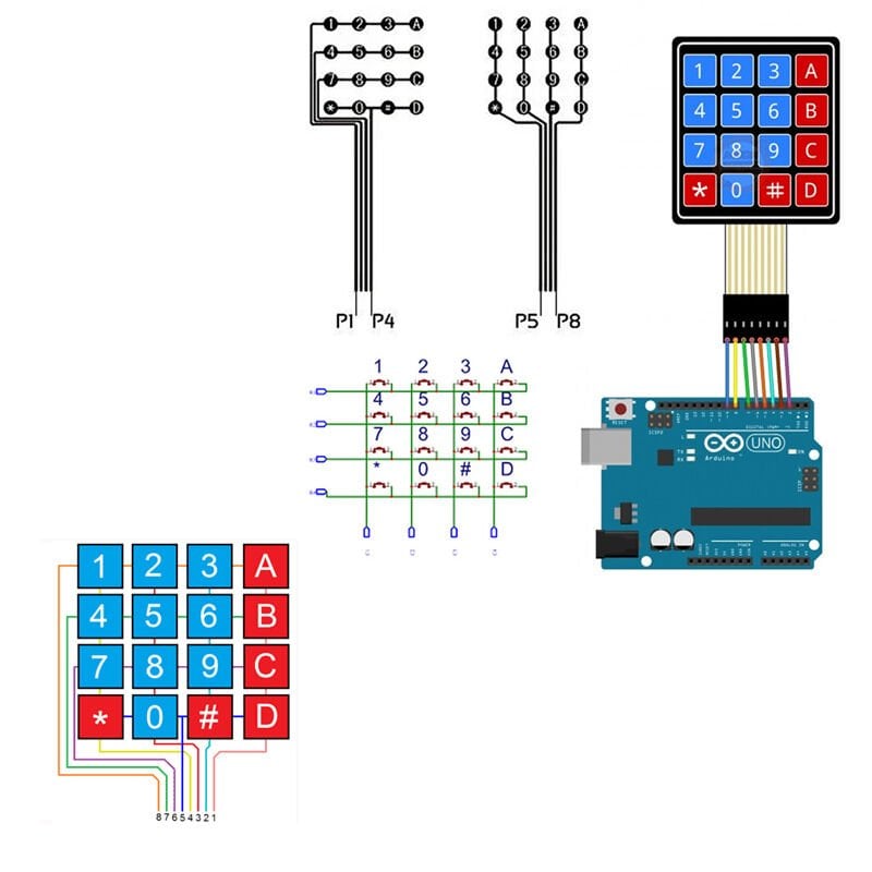 4x4 Membran Tuş Takımı - Keypad