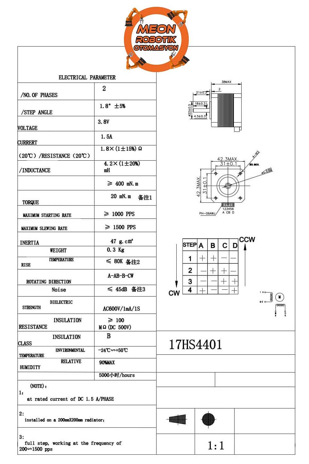 Nema 17 Step Motor 17HS4401