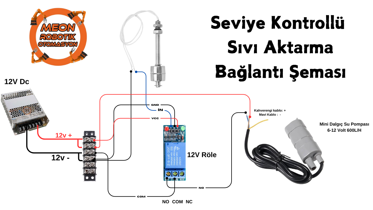 Sıvı Seviye Sensörü Bağlantı