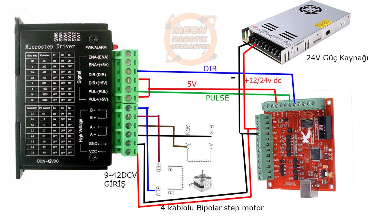 MACH3 STEP MOTOR BAĞLANTISI