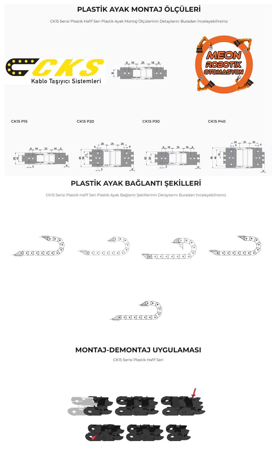 Cks Ck15 Hafif Seri Plastik Bağlantı Ayağı Resim