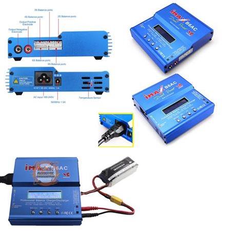 Profesyonel İmax B6AC Dijital Lityum Pil Batarya Şarj Cihazı LCD Ekranlı 80W-Dahili Adaptörlü
