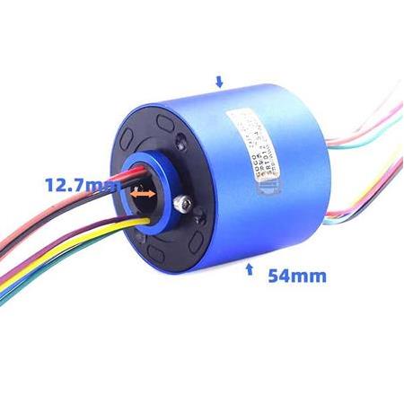 SRT012-54-0810 12,7mm Delikli Slip Ring 8 Kanal 10A-Mile Geçmeli Slip Ring
