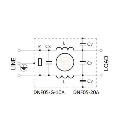 Aerodev DNF05-G-10 Amper Monofaze Şebeke EMI Filtre 250v AC