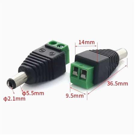 5.5 x 2.1mm Klemensli Jak Erkek Güç Konektörü-Power Erkek Klemens Barrel Plug Jack