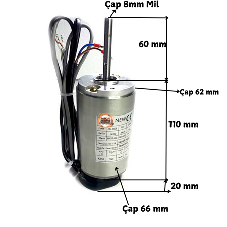 24V 3000 Rpm 100W Enkoderli Dc Motor