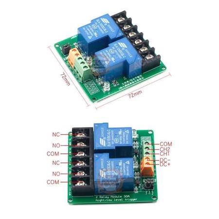 2 Kanal 30A 5 Vdc Tetiklemeli Röle Modülü-5V Röle Kontrol Kartı