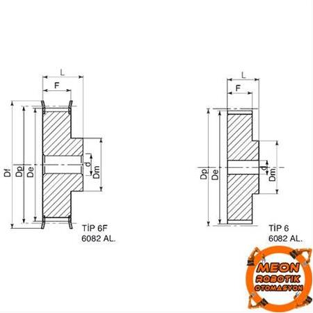 T5-16mm Triger Zamanlamalı Dişli Kasnak