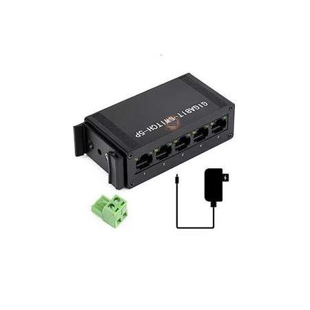 Gigabit Endüstriyel 5 Port Ethernet Switch - DIN Ray Montajlı