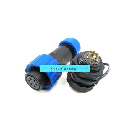 SD16 6 Pin 16mm Su Geçirmez Konnektör Takımı- IP68 Su Geçirmez Konnektör