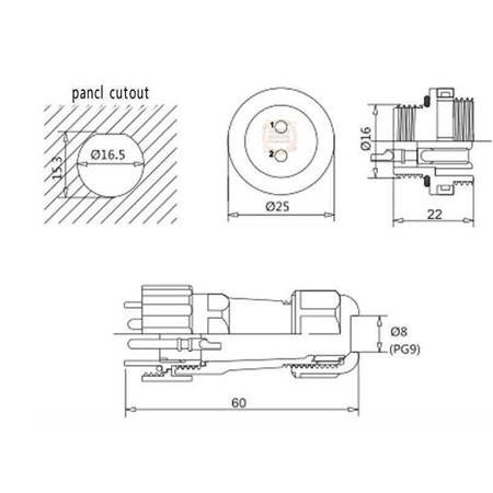 SD16 6 Pin 16mm Su Geçirmez Konnektör Takımı- IP68 Su Geçirmez Konnektör