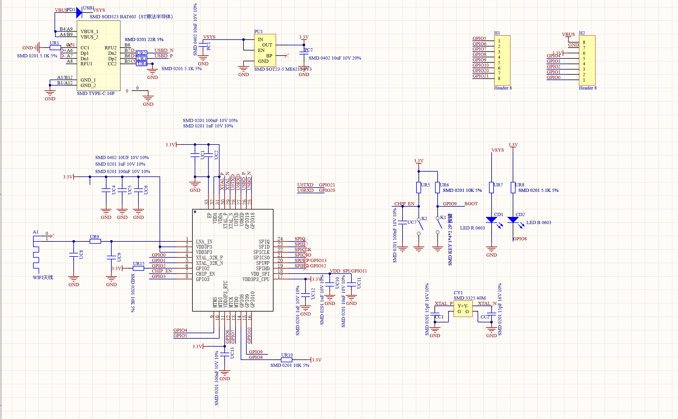 ESP32-C3 SuperMini Şema görseli