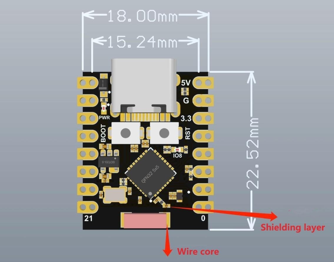 ESP32-C3 SuperMini harici güç bağlantı noktaları