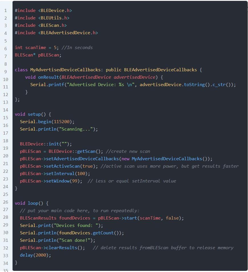 ESP32-C3 SuperMini BLE tarama kod ekranı