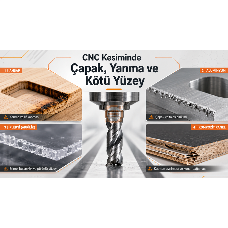 CNC Kesim Yüzey Hataları: Çapak, Yanma ve Kötü Yüzey Neden Oluşur?