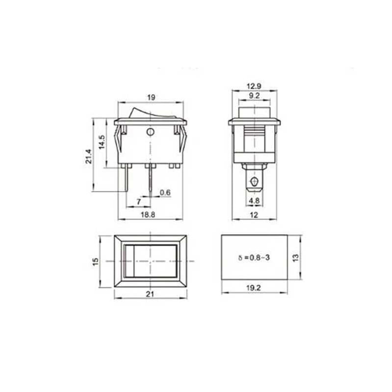 KCD1-101 On-Off Kırmızı Mini Aç Kapa Anahtar