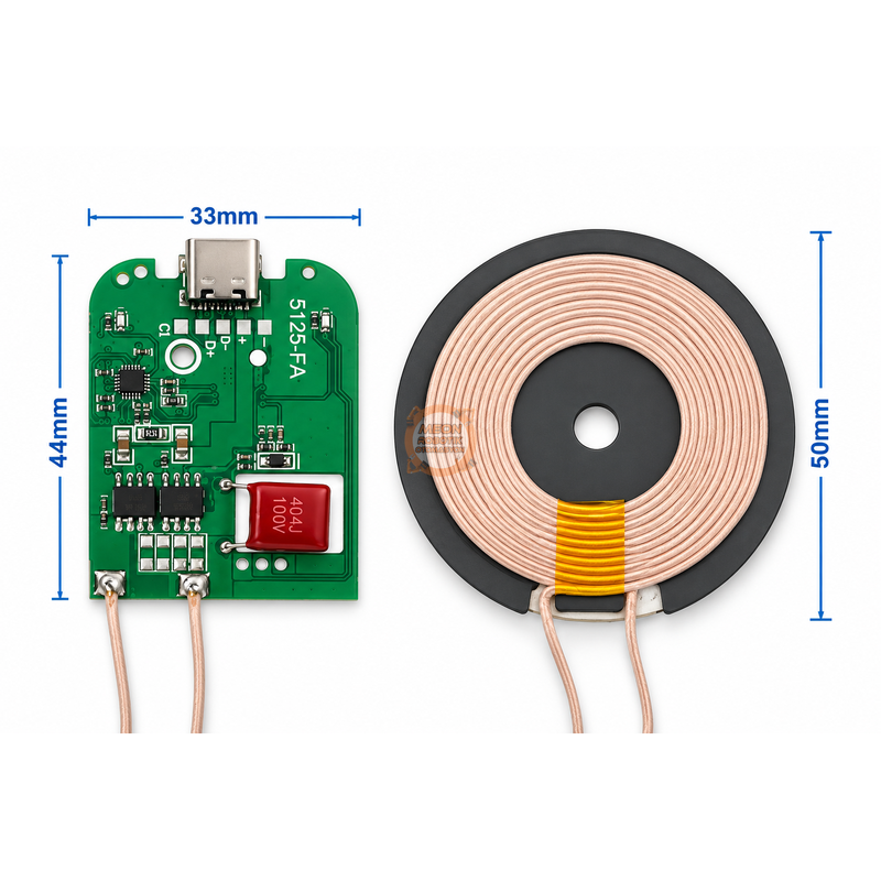 5125-FA USB Type-C Qi Uyumlu Kablosuz Şarj Verici Modülü