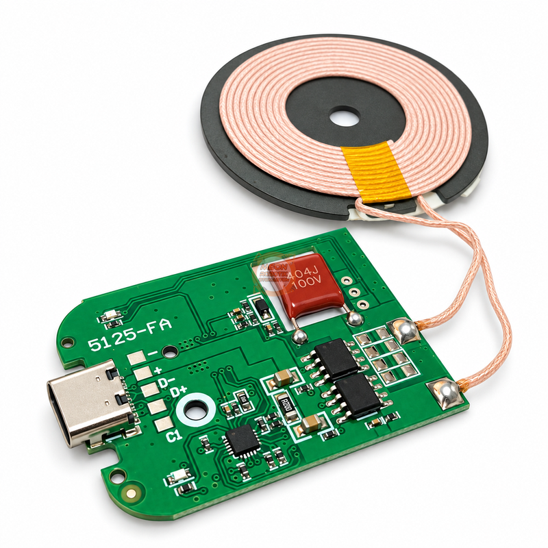 5125-FA USB Type-C Qi Uyumlu Kablosuz Şarj Verici Modülü