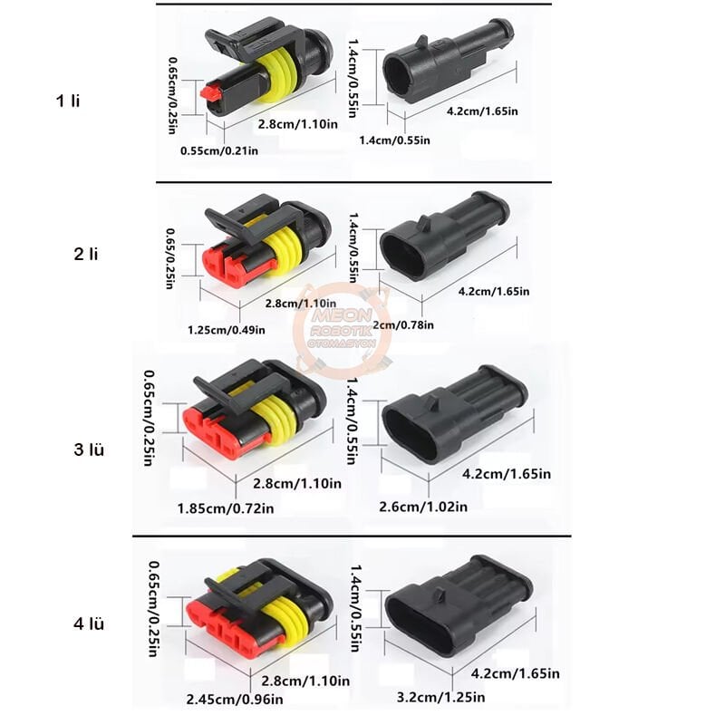 3 Pin Su Geçirmez Kablolu Konnektör Soket Takımı-Araba Oto Marin Elektrik Soket Kiti
