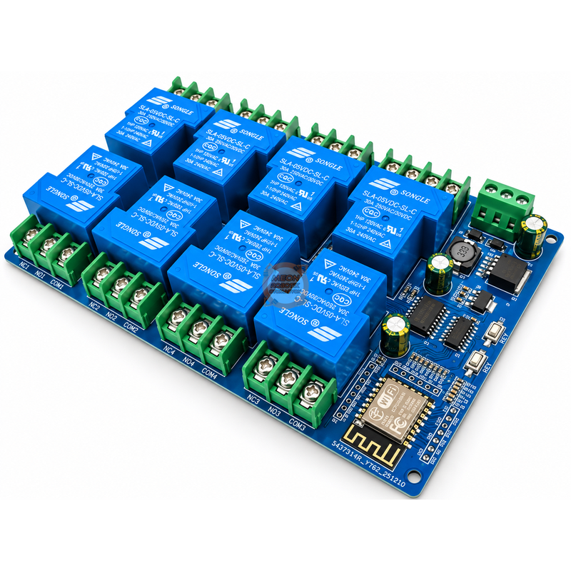 ESP8266 ESP-12F WiFi Kontrollü 8 Kanal 30A Röle Kartı - DC 7-28V / 5V