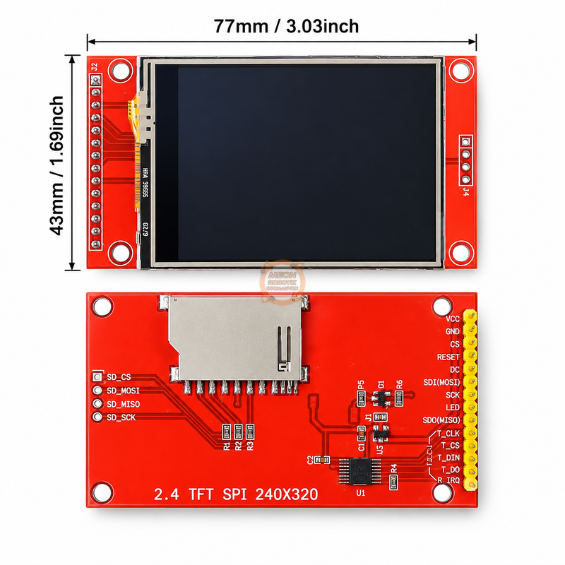SPI TFT 2.4'' Dokunmatik LCD Ekran Modülü ILI9341