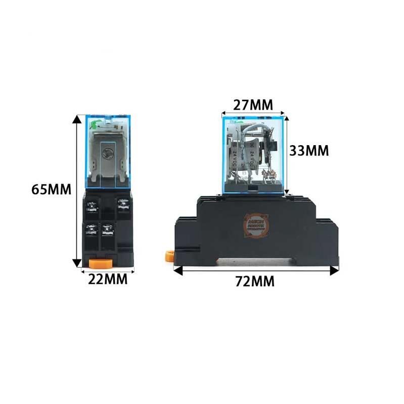 LY2N-J 8 Pin 2CO 24Vdc 10A Dpdt Soket+Güç Rölesi
