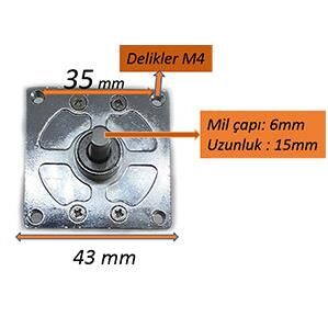 12V 125 Rpm Redüktörlü Dc Motor