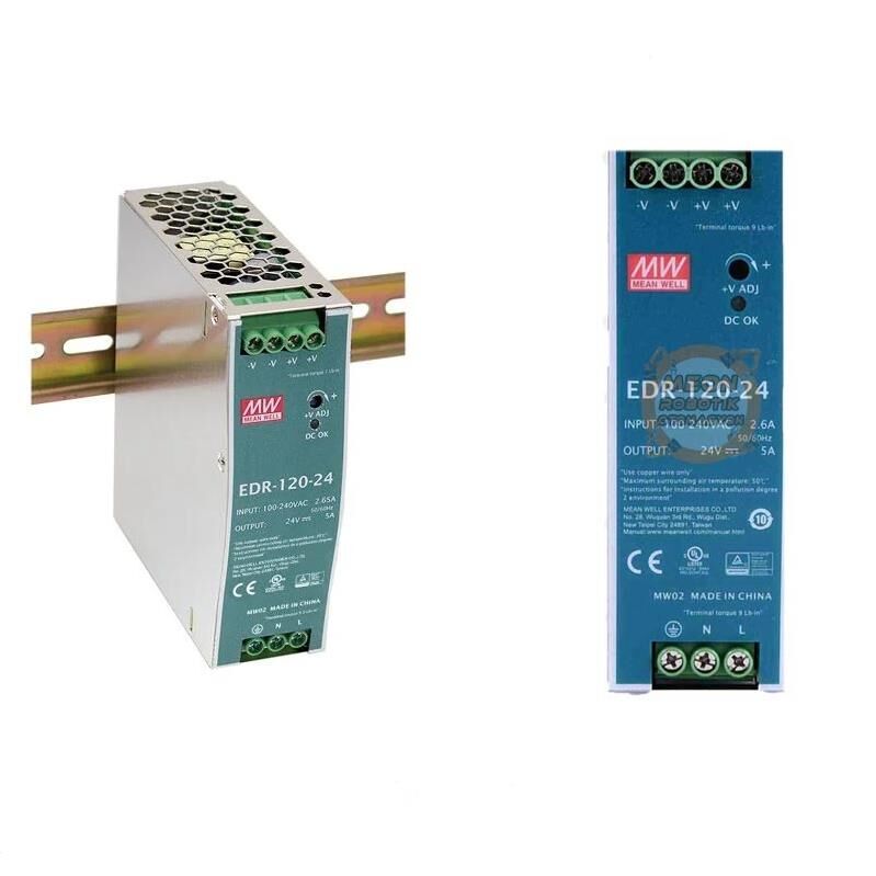 Meanwell EDR-120-24 24VDC 5.0A Ray Montaj SMPS