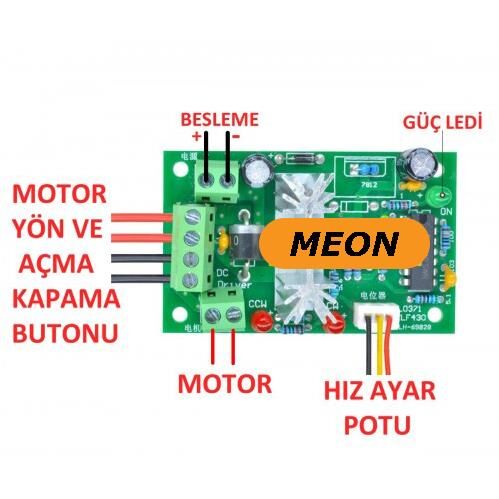 12V-30V 5A Dc Motor Pwm Hız Kontrol Devresi