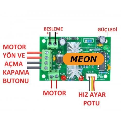 12V-30V 5A Dc Motor Pwm Hız Kontrol Devresi