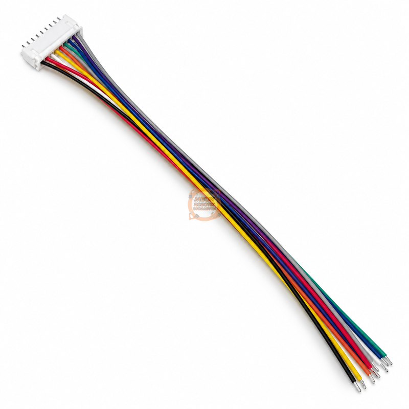 JST-XH Konnektör 9 Pin 2.54mm 26AWG 20cm – Dişi Kablo ve Erkek PCB Soket Seti