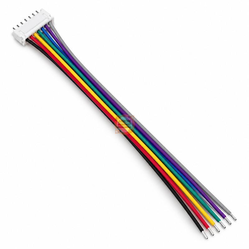 JST-XH Konnektör 7 Pin 2.54mm 26AWG 20cm – Dişi Kablo ve Erkek PCB Soket Seti
