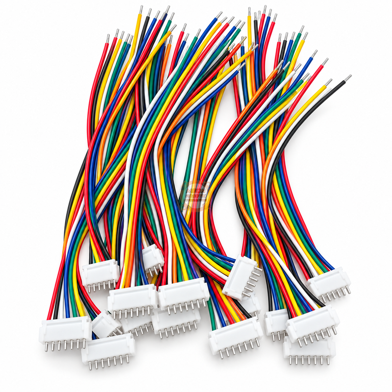 JST-XH Konnektör 7 Pin 2.54mm 26AWG 20cm – Dişi Kablo ve Erkek PCB Soket Seti