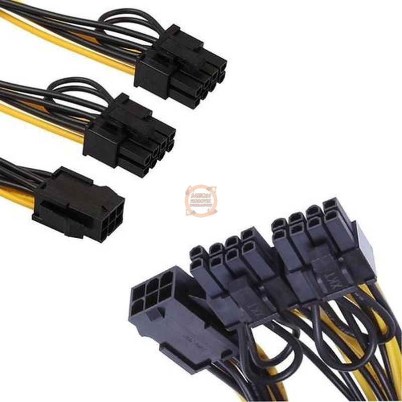 Pci-e 6 Pin Dişi To 2 X Pci-e 8 (6+2) Pin Erkek Gpu Güç Çoklayıcı Kablo