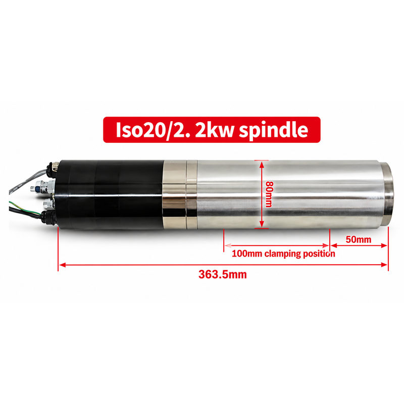 2,2 kW ISO20 ATC Otomatik Takım Değiştirmeli Su Soğutmalı Spindle Motor GDZ-80-2.2B