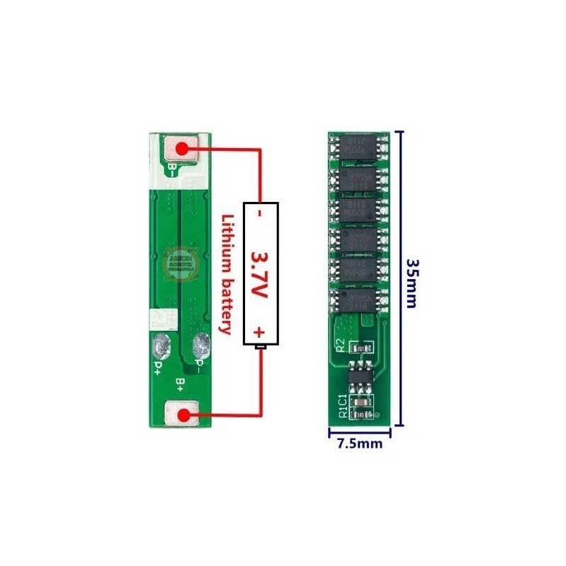 1S 15A Bms 3.7V 18650 Lityum Pil Şarj Koruma Devresi
