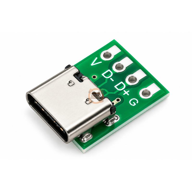 USB Type-C DIP Çevirici 4 Pin 2.54 mm Dişi Konnektör Breakout Kartı