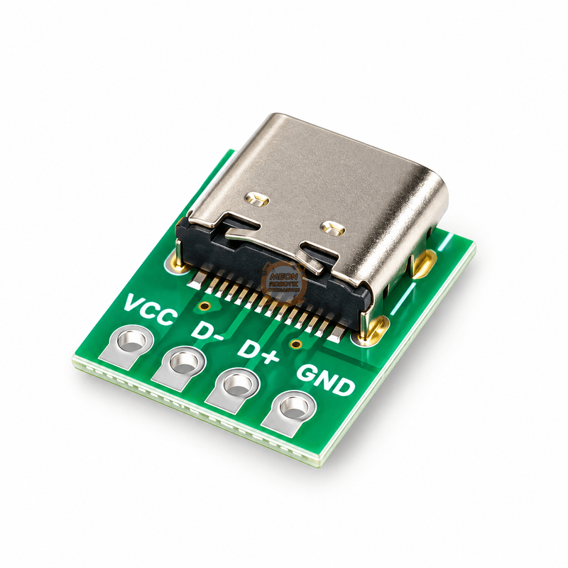 USB Type-C DIP Çevirici 4 Pin 2.54 mm Dişi Konnektör Breakout Kartı