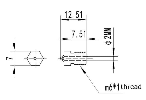 MK8 3D Yazıcı Extruder Paslanmaz Malzeme Nozzle 0.4 mm