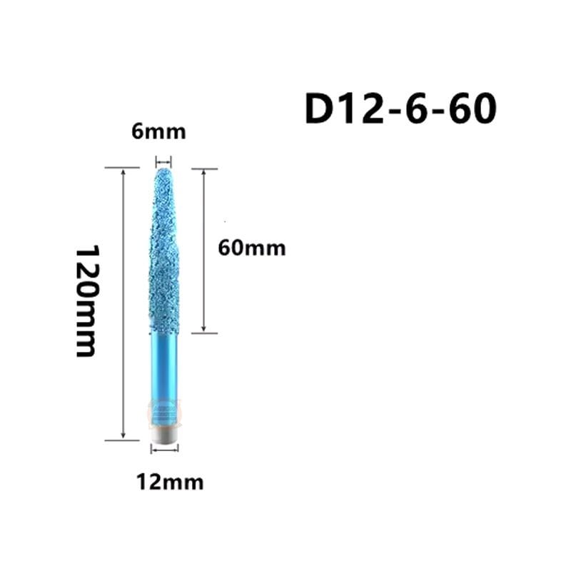 12x6x60x120mm Mermer Granit Gravür Yazı Konik Cnc Freze Ucu