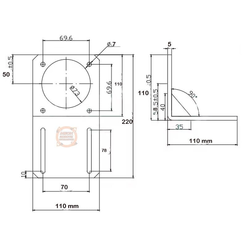 Nema 34 Step Motor Tutucu Flanş Braketi