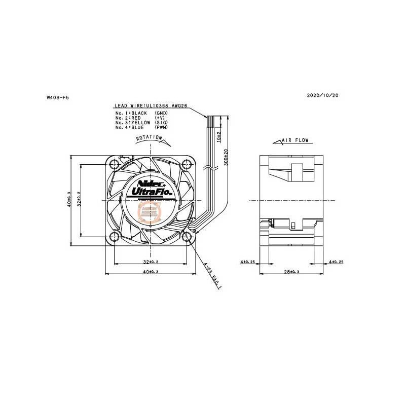Nidec Dc 12V 0.14A 40x40x28mm 4pin Soğutma Fanı