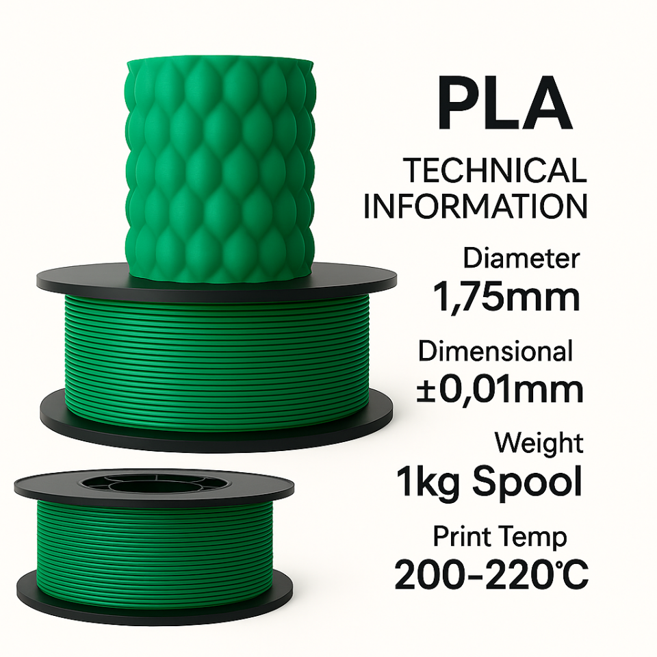 Filazof Yeşil Filament PLA+ 1.75mm 1 KG