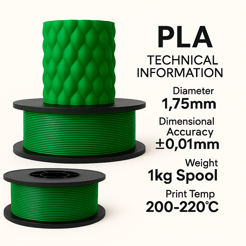 Filazof Zümrüt Yeşili Filament PLA+ 1.75mm 1 KG