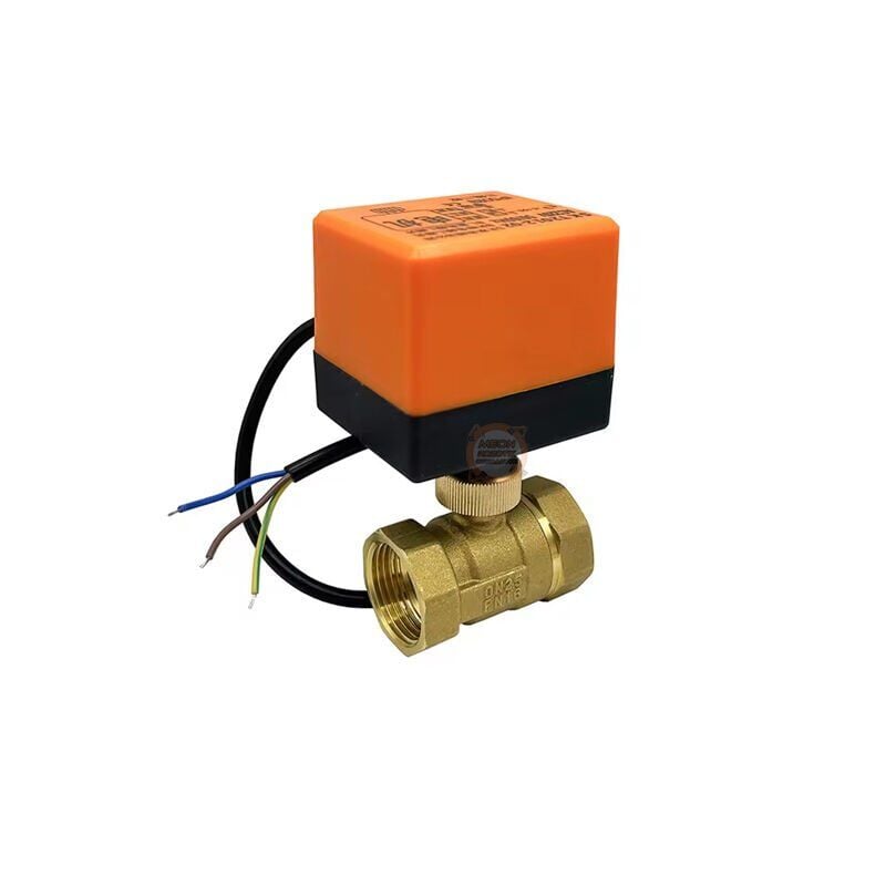 DN20 24V Dc Elektrik Aktüatörlü 3/4'' İki Yönlü Küresel Vana 3 Kablolu 2 Kontrollü Pirinç Gövde