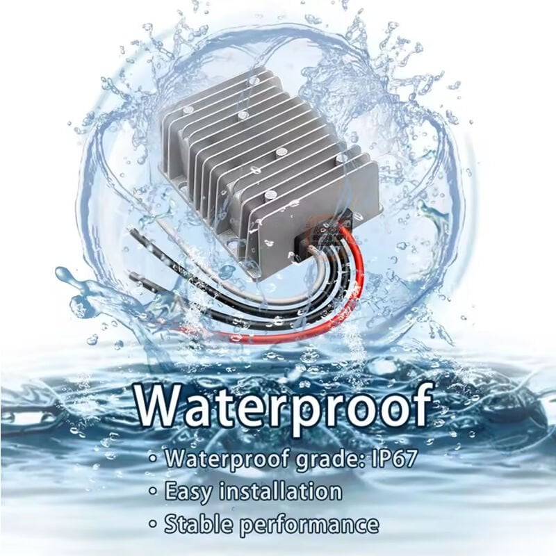 DC-DC 12 to 48V 3A Voltaj Yükseltici - 12V to 48V Step Up Voltaj Regülatörü Otomotiv Regülatörü Su Geçirmez IP67